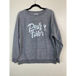 Wildfox Womens Gray Pour Favor Graphic Sweatshirt Size Small Long Sleeve‎